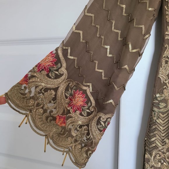 Beige and Gold Desi Suit - Picture 2 of 3